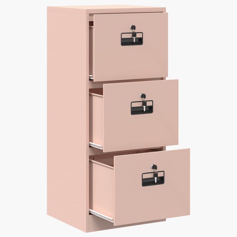 Filing Cabinet Pink 45.5 x 50 x 106.5 cm Cold Rolled Steel