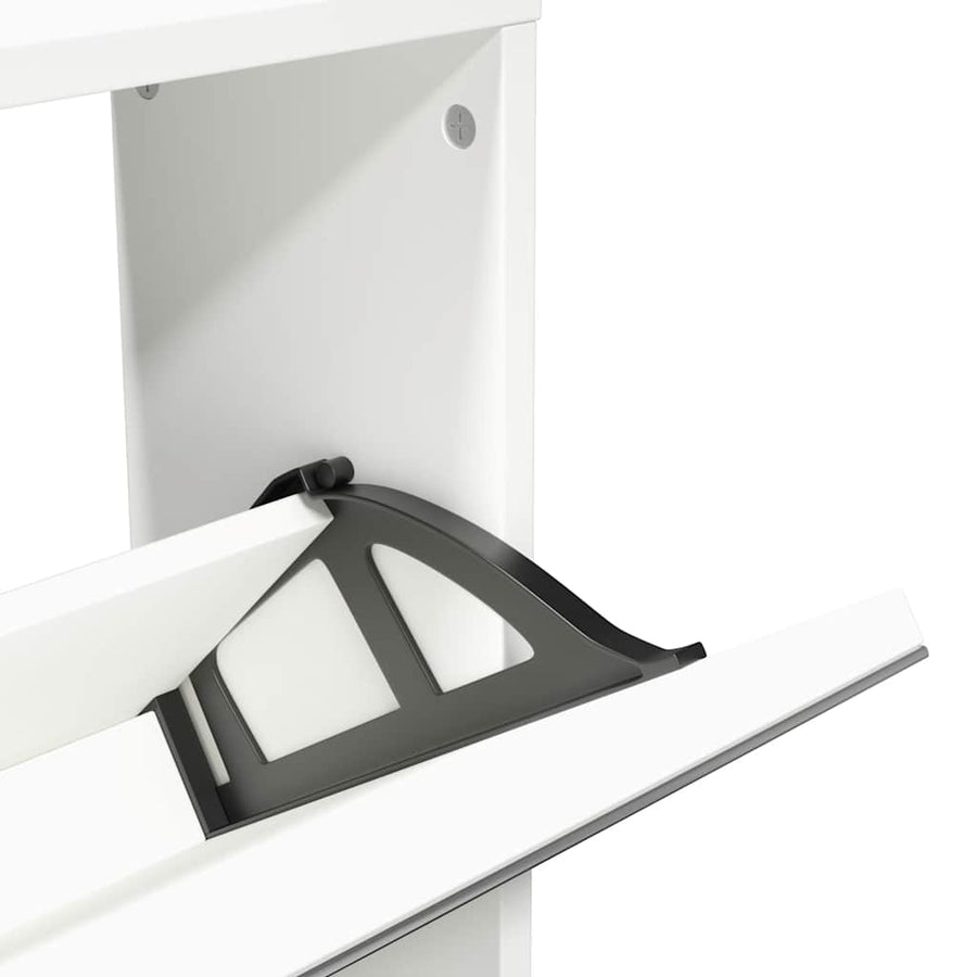Shoe cabinet with 5 mirrors 63x17x169.5 cm white