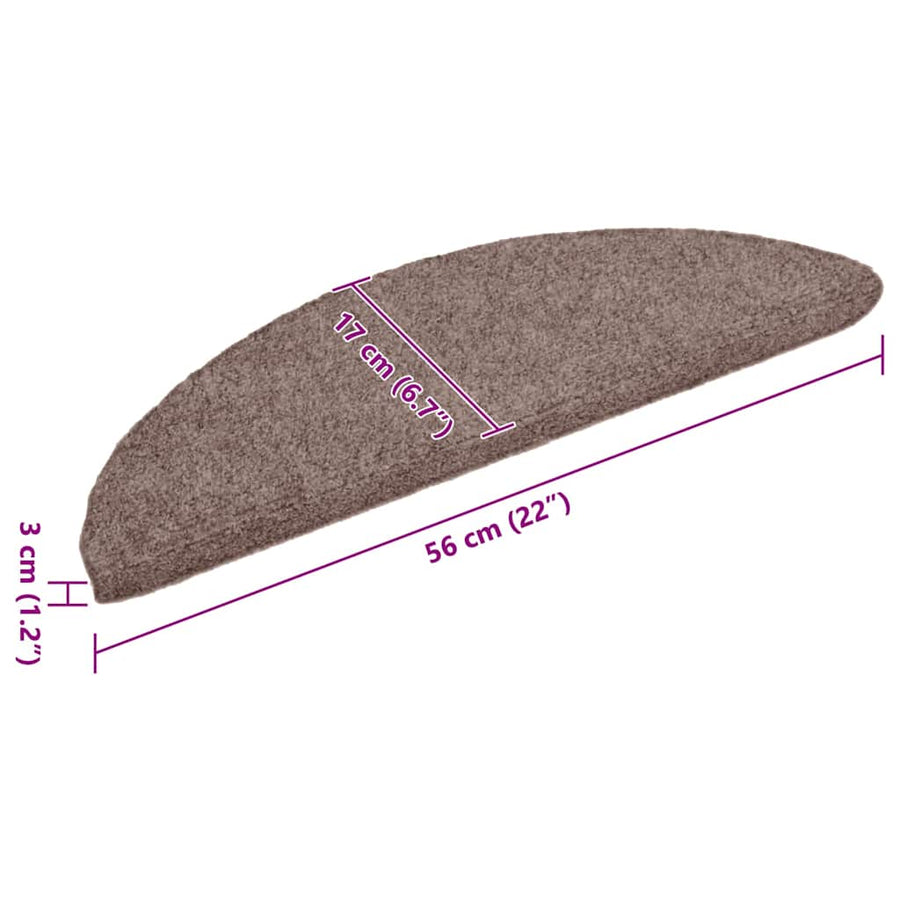 Trapmatten zelfklevend 5 stuks 56x17x3 cm lichtbruin