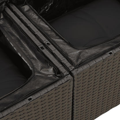 Loungeset poly rattan 6-delig zwart