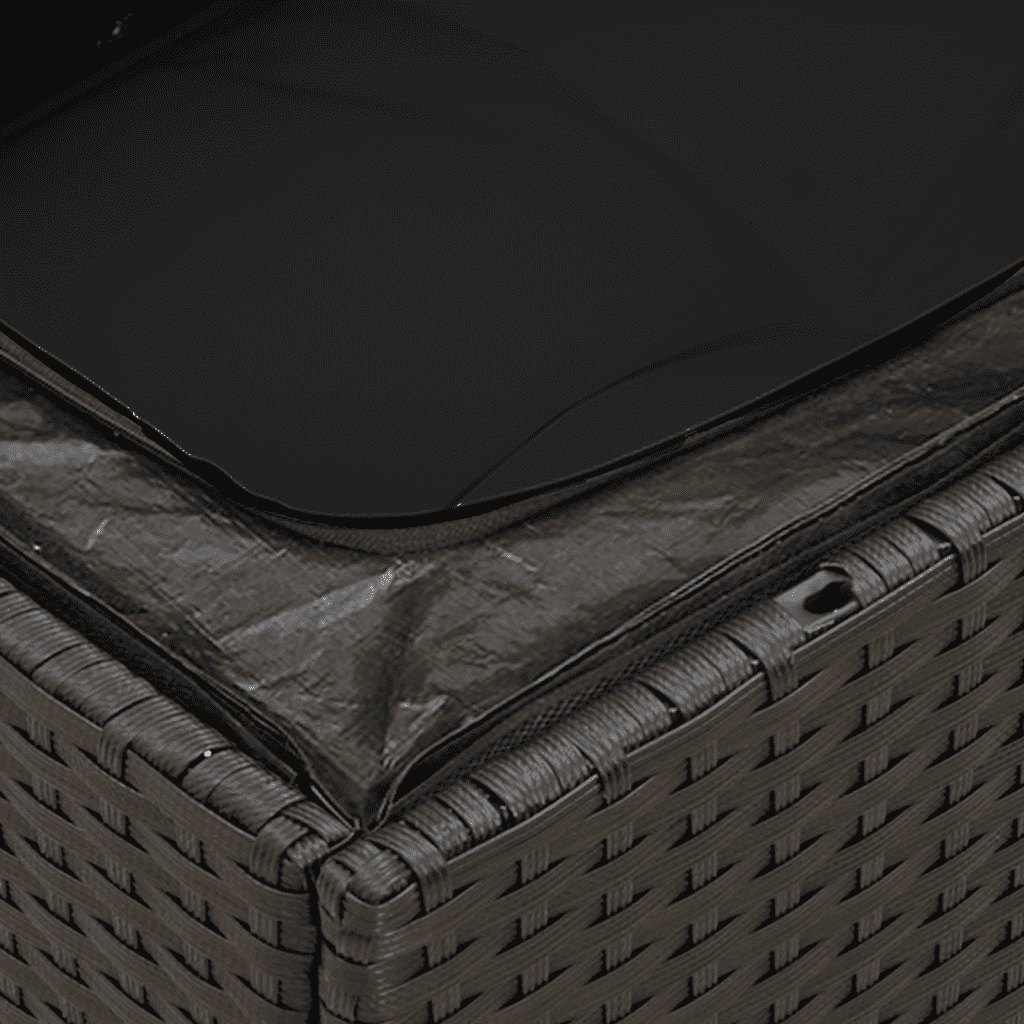 10-piece Loungeset with Cushions Poly Rattan Black