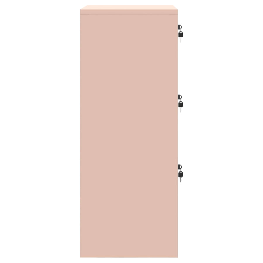 Filing Cabinet Pink 45.5 x 50 x 106.5 cm Cold Rolled Steel