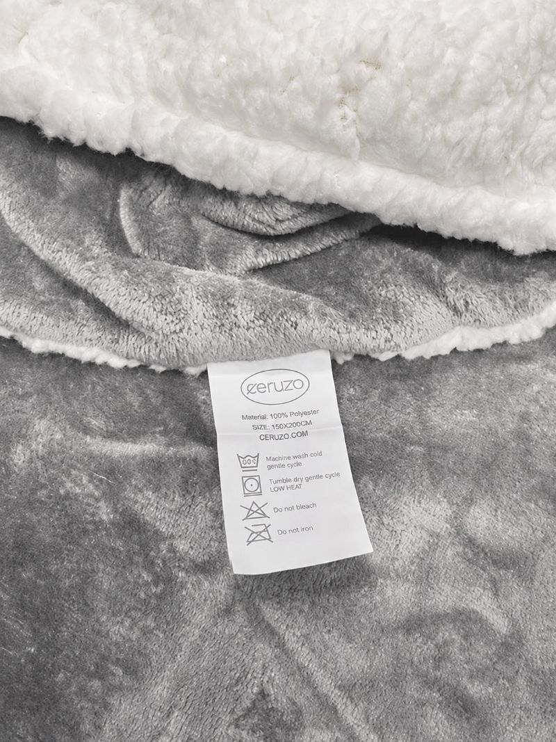 Ceruzo Sherpa Fleece Deken - 150X200 Cm - Licht Grijs