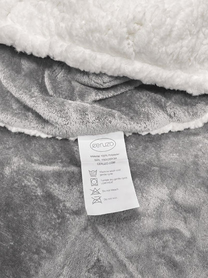 Ceruzo Sherpa Fleece Deken - 150X200 Cm - Licht Grijs