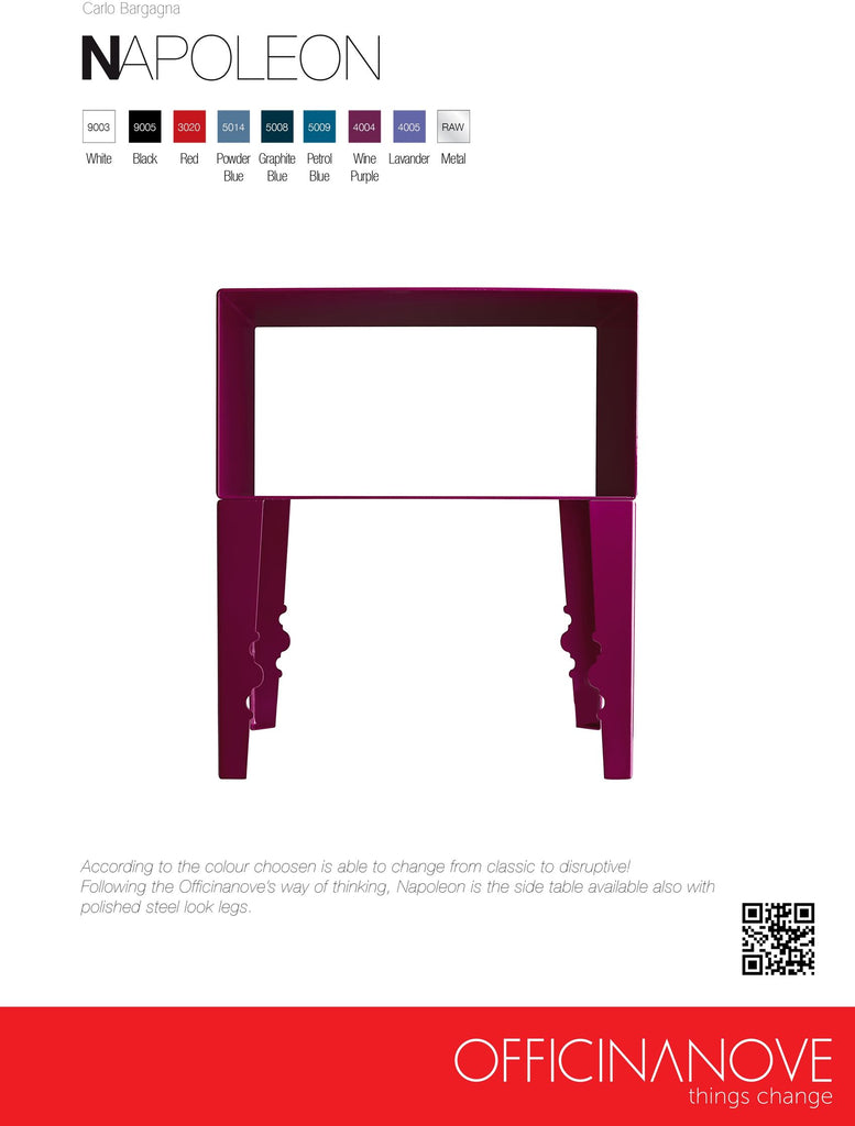 Furniture Side Table Napoleon Chrome Look Base