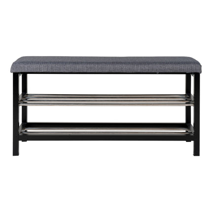 Padova Bench - Bench in grey and black with cushion and two shelves