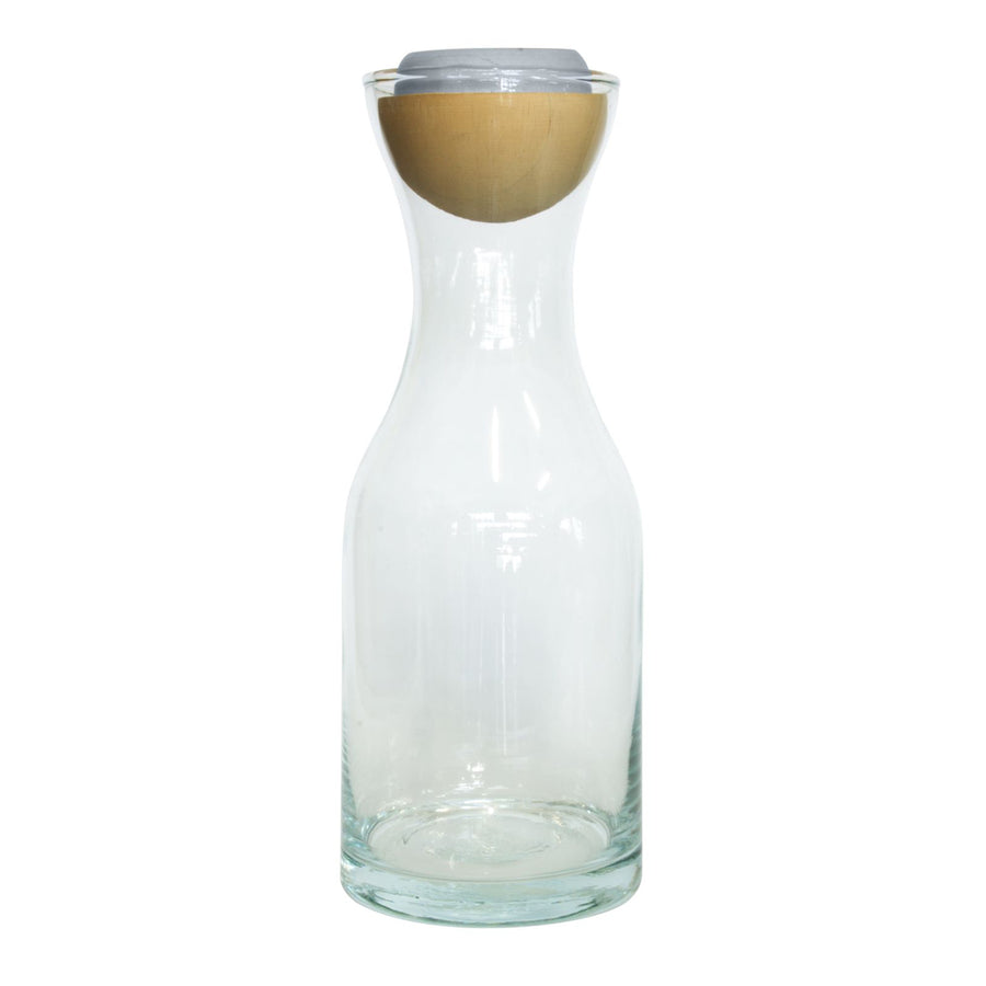 Botto karaf 9x24 cm glas met houten afsluiter
