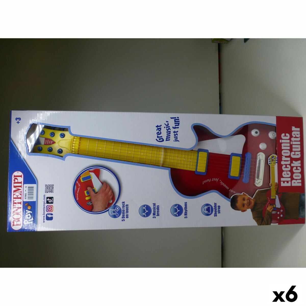 Bontempi Kindergitaar Bontempi 20 X 56 X 4 Cm (6 Stuks)