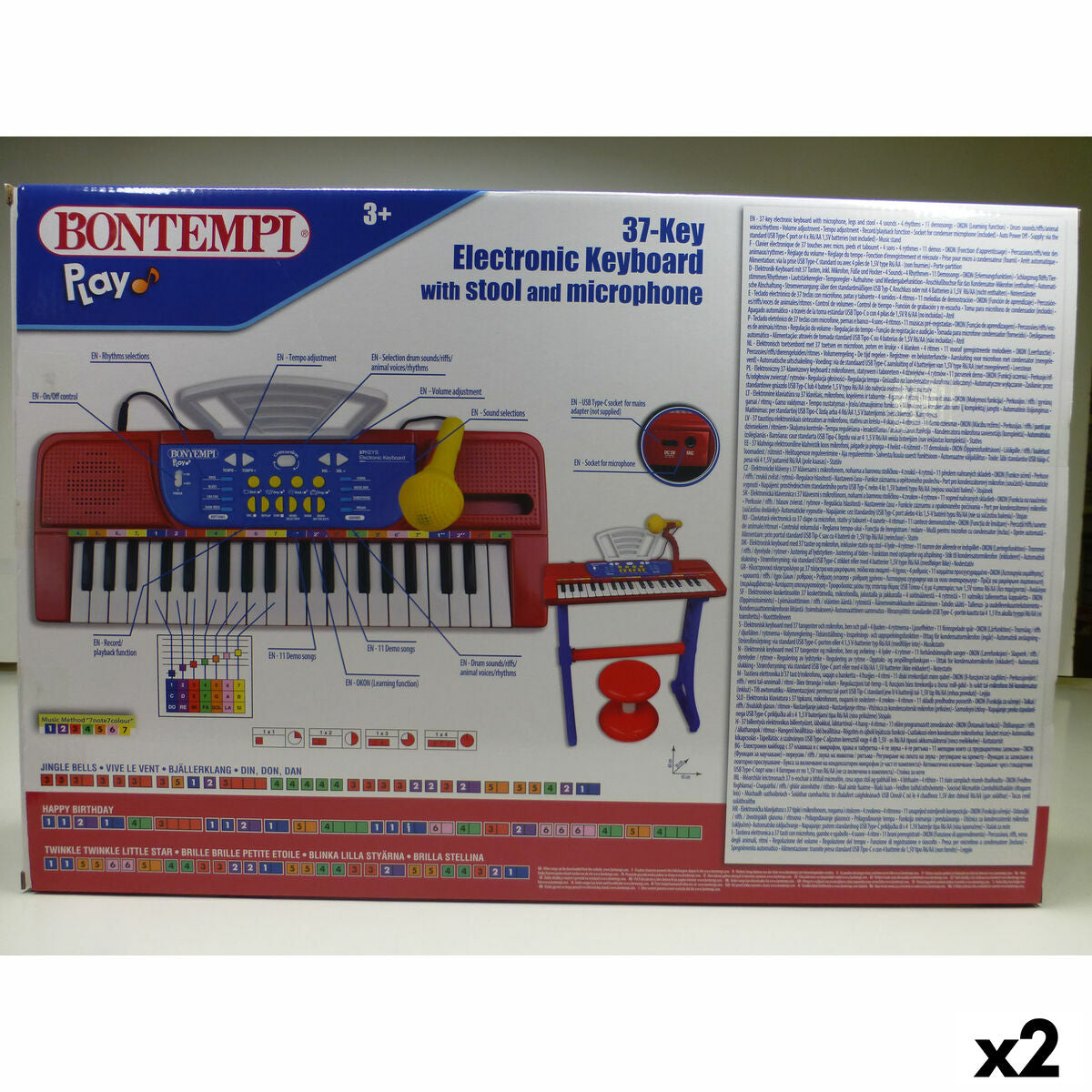 Bontempi Met Toetsenbord Met 37 Toetsen Bontempi 43 X 56 X 23 Cm (2 Stuks)