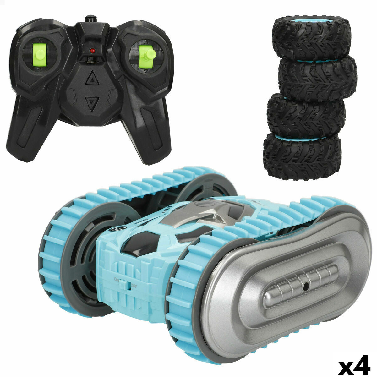 Bigbuy Kids Politiewagen Op Afstandsbediening 15 X 7 X 14 Cm (4 Stuks)