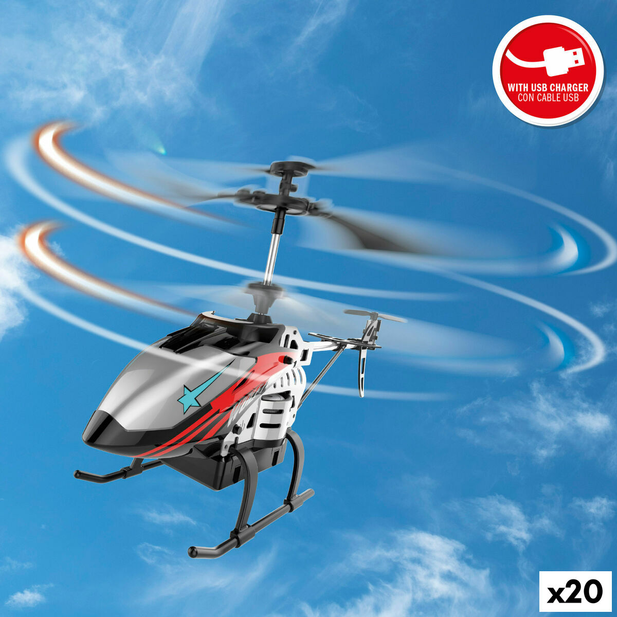 Colorbaby Helikopter Op Afstandsbediening Colorbaby (2 Stuks)