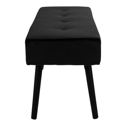 Skiby - Bench in  black velvet with black legs HN1207