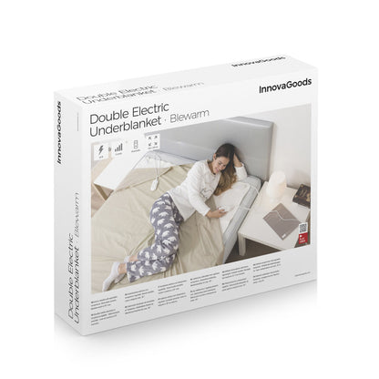 Innovagoods Dubbele Elektrische Bedverwarmer Blewarm Innovagoods 60+60 W 140 X 160 Cm Wit
