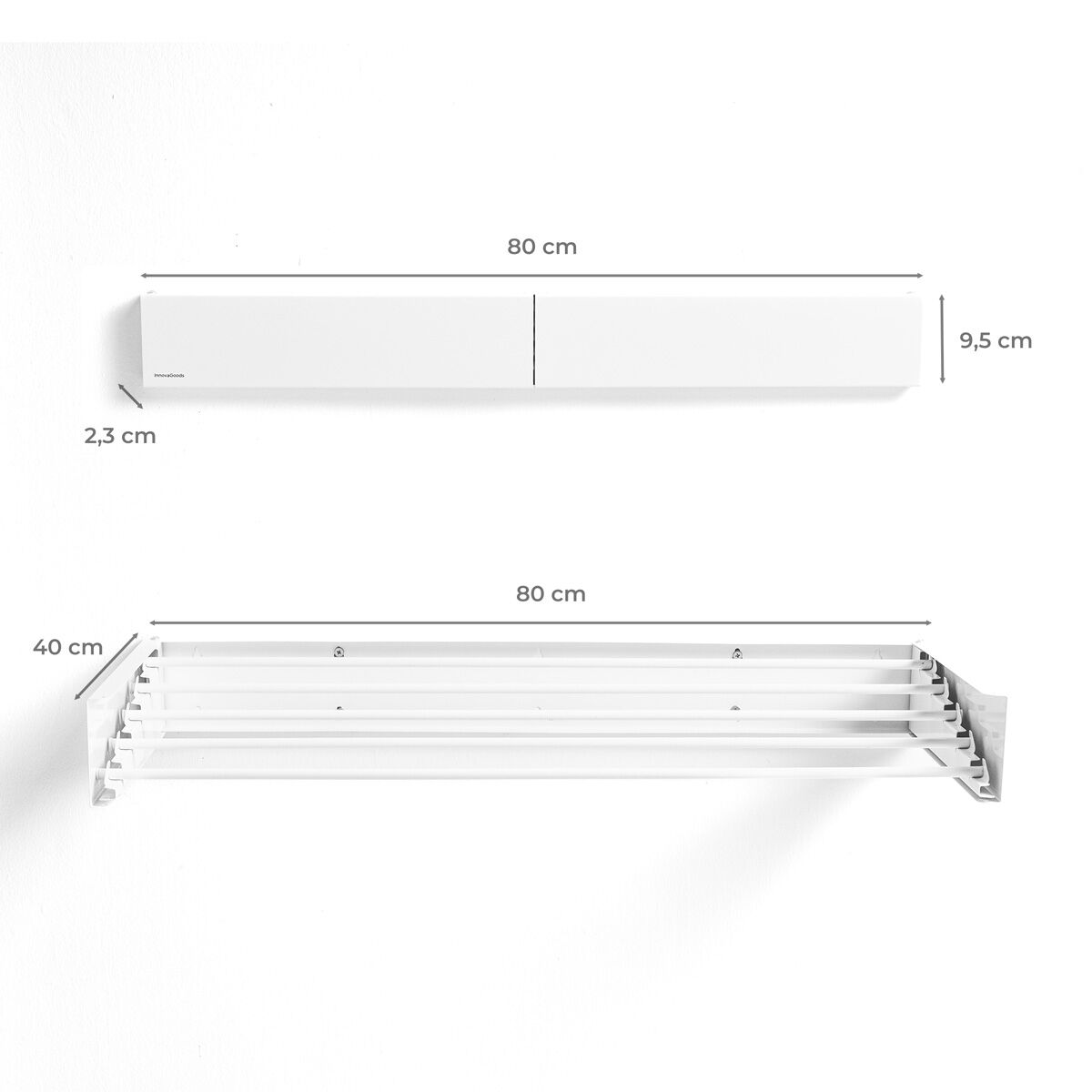 Innovagoods Opvouwbare, Uitschuifbare, Intrekbare Wandwasdroger Dryva 80 Innovagoods