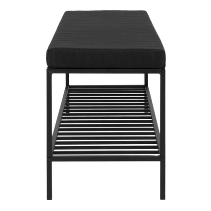 Vita Bench - Bench in black frame and 1 black shelve and cushion